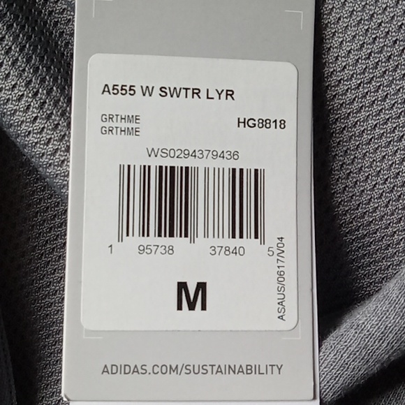 New! Adidas Womens Athletic Top 1/4 Zip Sweater Grey VISA Promo - Picture 14 of 16